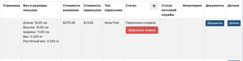 Оформление посылок для Нова Пошта Международная доставка
